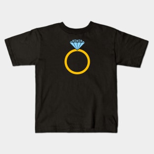 Diamond Ring With Gold Band Kids T-Shirt